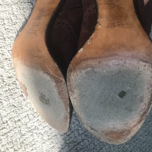 Gucci Women's Leather / Suede Script Logo Tall Knee Boots 317032 - Picture 2 of 7